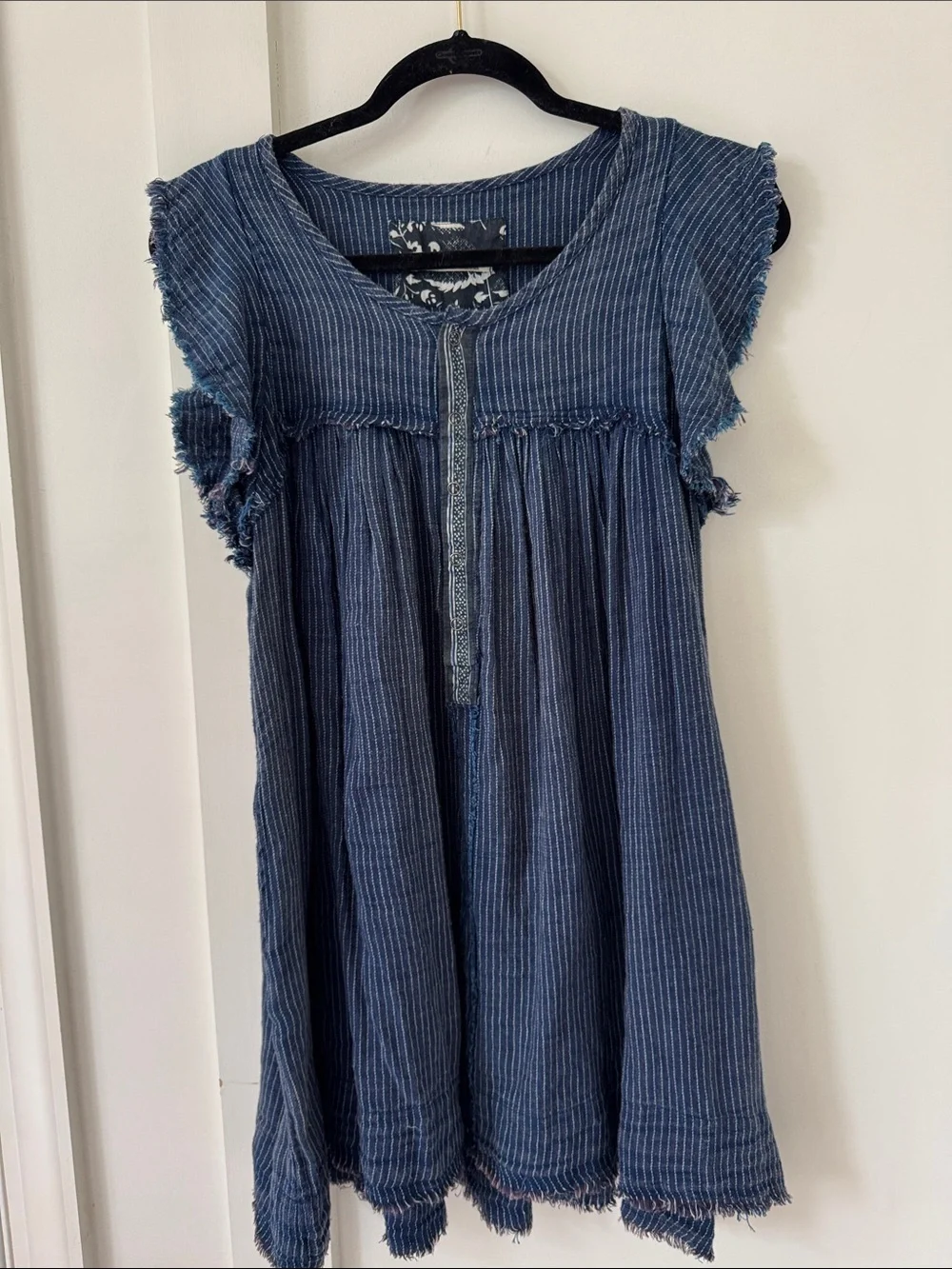 NWT Free People We The Free Blue Ridge Indigo Chambray Top Size XS